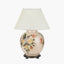Classic Rose Large Glass Table Lamp Base with Bacall 45cm Almond Silk Knife Pleat Empire Lampshade
