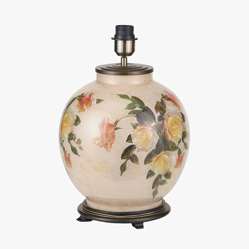 Classic Rose Large Glass Table Lamp