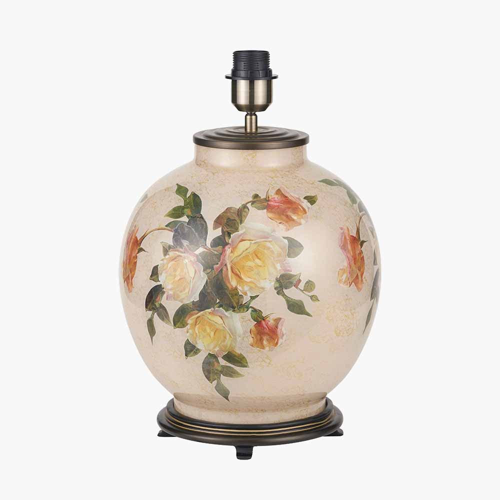 Classic Rose Large Glass Table Lamp