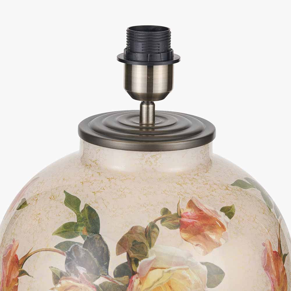 Classic Rose Large Glass Table Lamp