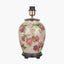 Hellebore Medium Glass Table Lamp Base with Lino 35cm Cream Self Lined Linen Cylinder Lampshade