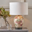 Hellebore Medium Glass Table Lamp Base with Lino 35cm White Self Lined Linen Cylinder Lampshade