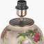 Hellebore Medium Glass Table Lamp Base with Bacall 40cm Almond Silk Knife Pleat Empire Lampshade