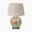 Coral Peony Large Glass Table Lamp Base with Coast 40cm Cream Calico Tapered Lampshade