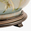 Coral Peony Large Glass Table Lamp Base with Lino 40cm Cream Self Lined Linen Cylinder Lampshade
