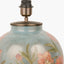 Coral Peony Large Glass Table Lamp Base with Bacall 45cm Almond Silk Knife Pleat Empire Lampshade