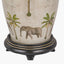 Safari Tall Glass Table Lamp Base with Milos 40cm Pistachio Green Linen Tapered Lampshade
