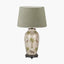 Safari Tall Glass Table Lamp Base with Milos 40cm Pistachio Green Linen Tapered Lampshade