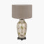 Safari Tall Glass Table Lamp Base with Edward 40cm Natural Linen Cylinder Lampshade