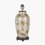 Safari Tall Glass Table Lamp Base with Edward 40cm Pistachio Green Linen Cylinder Lampshade
