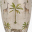 Safari Tall Glass Table Lamp Base with Edward 40cm Pistachio Green Linen Cylinder Lampshade