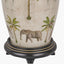 Safari Tall Glass Table Lamp Base with Edward 40cm Pistachio Green Linen Cylinder Lampshade