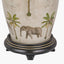 Safari Tall Glass Table Lamp Base with Bacall 45cm Almond Silk Knife Pleat Empire Lampshade