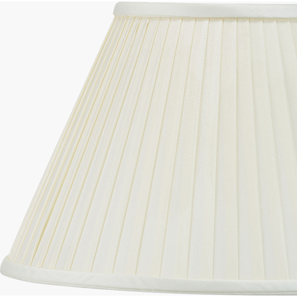 Safari Tall Glass Table Lamp Base with Bacall 45cm Almond Silk Knife Pleat Empire Lampshade