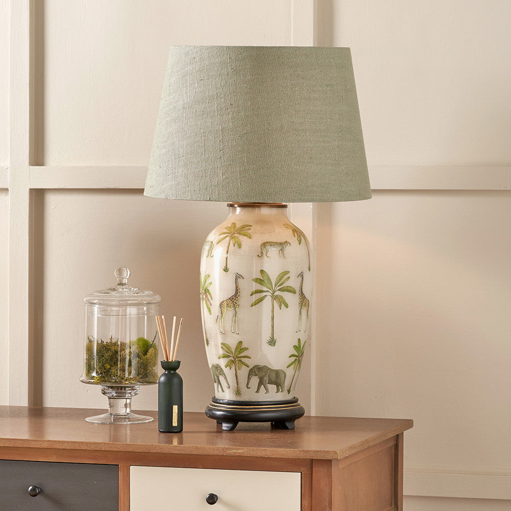 Safari Tall Glass Table Lamp