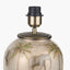 Safari Medium Glass Table Lamp Base with Milos 35cm Natural Linen Tapered Lampshade