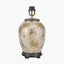 Safari Medium Glass Table Lamp Base with Edward 35cm Natural Linen Cylinder Lampshade