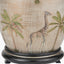 Safari Medium Glass Table Lamp Base with Edward 35cm Pistachio Green Linen Cylinder Lampshade