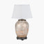 Deer Medium Glass Table Lamp Base with Lyndon 35cm Ivory Silk Mix Knife Pleat Tapered Lampshade
