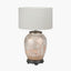 Deer Medium Glass Table Lamp Base with Henry 35cm White Handloom Cylinder Lampshade