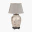 Honeysuckle Medium Glass Table Lamp Base with Lyndon 35cm Taupe Silk Mix Knife Pleat Tapered Lampshade