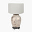 Honeysuckle Medium Glass Table Lamp Base with Henry 35cm White Handloom Cylinder Lampshade