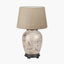 Honeysuckle Medium Glass Table Lamp Base with Milos 35cm Natural Linen Tapered Lampshade