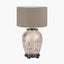 Honeysuckle Medium Glass Table Lamp Base with Edward 35cm Natural Linen Cylinder Lampshade