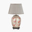 Pheasant Medium Glass Table Lamp Base with Lyndon 35cm Taupe Silk Mix Knife Pleat Tapered Lampshade