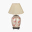 Pheasant Medium Glass Table Lamp Base with Bacall 35cm Almond Silk Knife Pleat Empire Lampshade