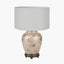 Butterflies Small Glass Table Lamp Base with Harry 25cm Ivory Cotton Mix Cylinder Lampshade