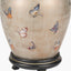 Butterflies Small Glass Table Lamp Base with Harry 25cm Ivory Cotton Mix Cylinder Lampshade
