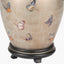 Butterflies Small Glass Table Lamp Base with Harry 25cm Steel Grey Cotton Mix Cylinder Lampshade