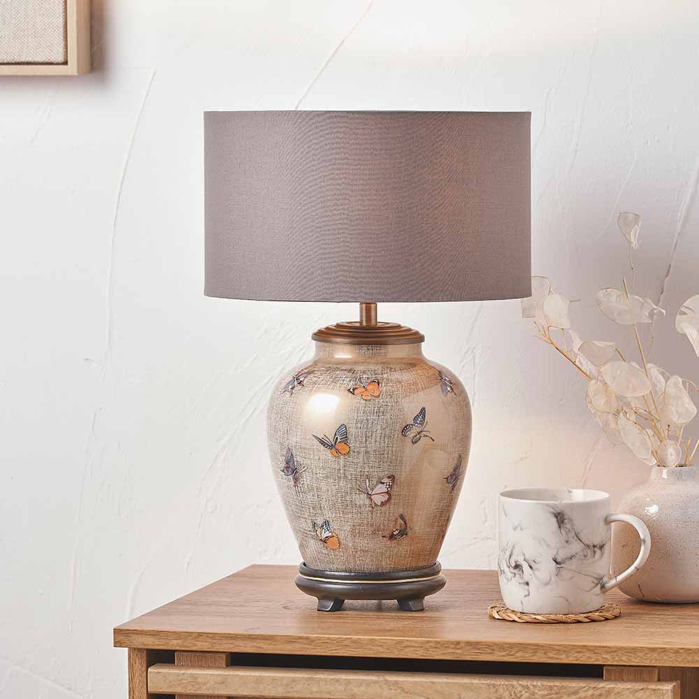 Butterflies Small Glass Table Lamp