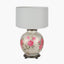 Rhododendron Large Glass Table Lamp Base with Harry 45cm Ivory Cotton Mix Cylinder Lampshade