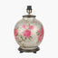 Rhododendron Large Glass Table Lamp Base with Harry 45cm Ivory Cotton Mix Cylinder Lampshade