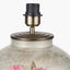 Rhododendron Large Glass Table Lamp Base with Harry 45cm Steel Grey Cotton Mix Cylinder Lampshade