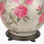Rhododendron Large Glass Table Lamp Base with Harry 45cm Steel Grey Cotton Mix Cylinder Lampshade