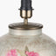 Rhododendron Large Glass Table Lamp Base with Harry 45cm Taupe Cotton Mix Cylinder Lampshade