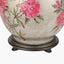 Rhododendron Large Glass Table Lamp Base with Harry 45cm Taupe Cotton Mix Cylinder Lampshade