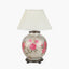 Rhododendron Large Glass Table Lamp Base with Bacall 50cm Almond Silk Knife Pleat Empire Lampshade