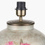 Rhododendron Large Glass Table Lamp Base with Bacall 50cm Almond Silk Knife Pleat Empire Lampshade
