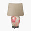 Dahlia Alstroemeria Medium Glass Lamp Base with Milos 35cm Natural Linen Tapered Lampshade