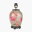 Dahlia Alstroemeria Medium Glass Lamp Base with Milos 35cm Natural Linen Tapered Lampshade