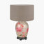 Dahlia Alstroemeria Medium Glass Lamp Base with Edward 35cm Natural Linen Cylinder Lampshade