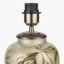 Parrot Small Glass Table Lamp Base with Edward 30cm Pistachio Green Linen Cylinder Lampshade