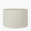 Parrot Small Glass Table Lamp Base with Lino 25cm Cream Self Lined Linen Cylinder Lampshade