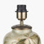 Parrot Small Glass Table Lamp Base with Lino 25cm White Self Lined Linen Cylinder Lampshade