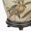 Parrot Small Glass Table Lamp Base with Lino 25cm White Self Lined Linen Cylinder Lampshade
