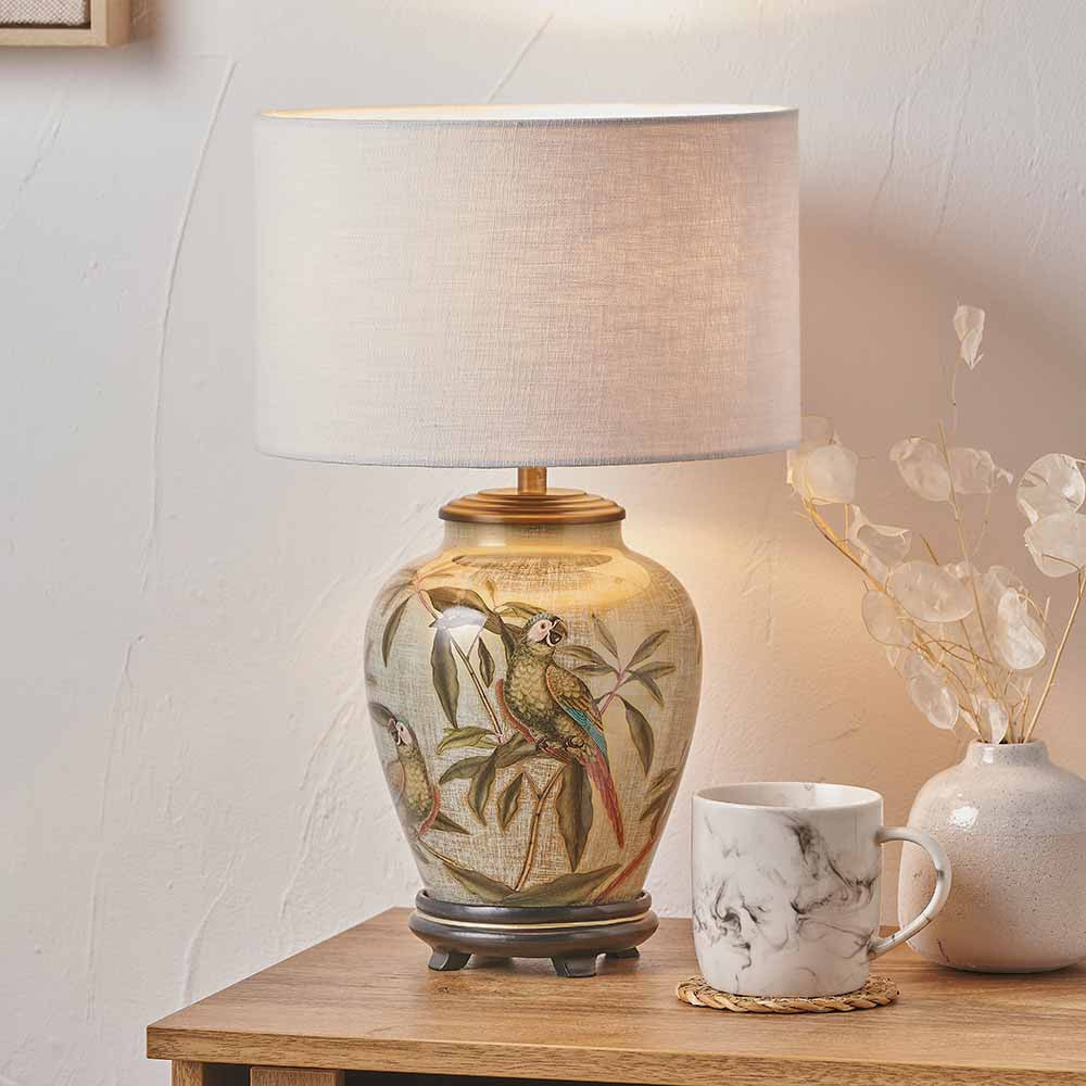 Parrot Small Glass Table Lamp
